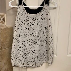 Sleeveless blouse cream and black top!